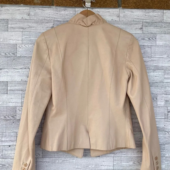 MaxMara leather jacket ruffle collar size 4 - Picture 5 of 15